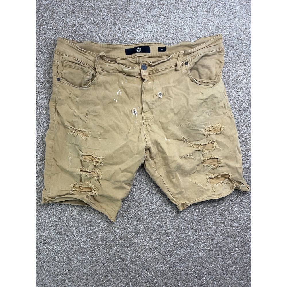 Men JORDAN‎ CRAIG Shredded Jean Short Blush Stained 44
